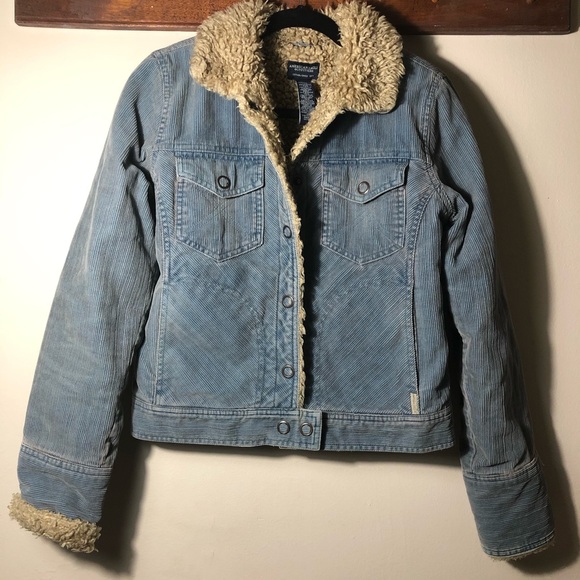 blue corduroy sherpa jacket